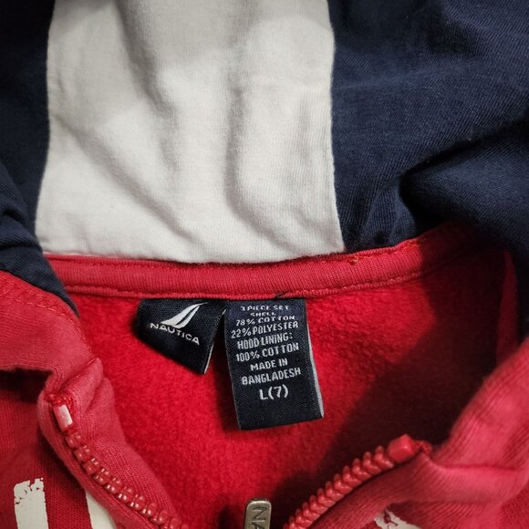 Nautica Boys' Zip-Up Hoodie Sweatshirt‎ Red Size L (7) Cotton & Polyester Blend - Picture 2 of 8